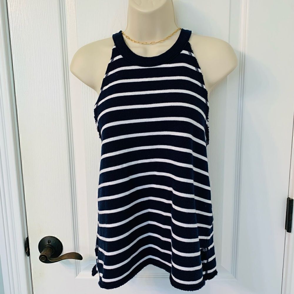Aerie Navy & White Stripe Sleeveless Terry Cloth Top! ❤️
